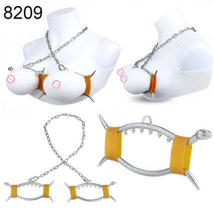 QKKQ Wearable Stainless Steel Breast Bondage Sexy Tools Chest Stimulate Nipples Massager BDSM Sex Toys Couple Erotic Accessories