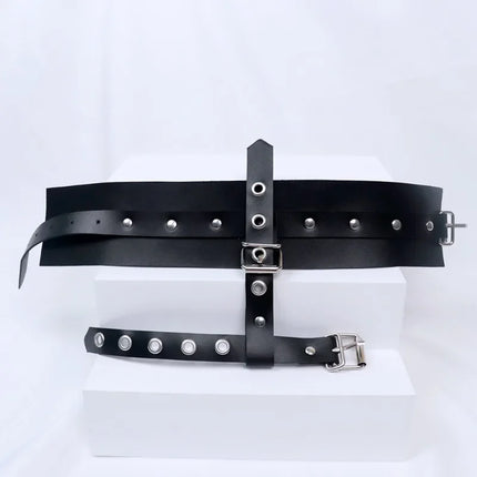 Black Adjustable PU Leather Thumb Bondage Cuffs Hand/Foot Bondage Gear Cuffs BDSM Female Lover Adult Game For Couples