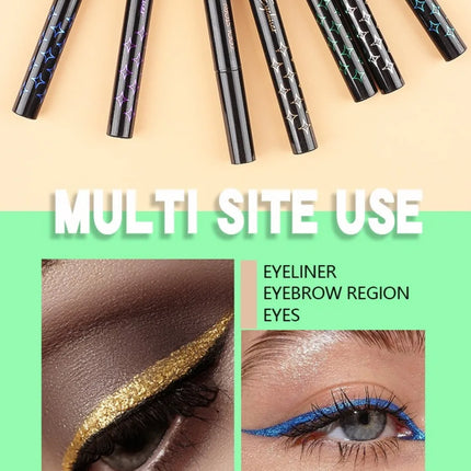Waterproof Glitter Eyeliner Pen Eye Shadow Stick Long-Lasting Quickly Dry Diamond Shining 9-color Liquid Eyeliner Big Eye Makeup