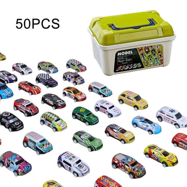 10-50Pcs Alloy Diecast Car Mini Cars Model Se tToys for Boys Sliding Inertia Pull Back Vehicle Toy Birthday Gift for Kid Toddler