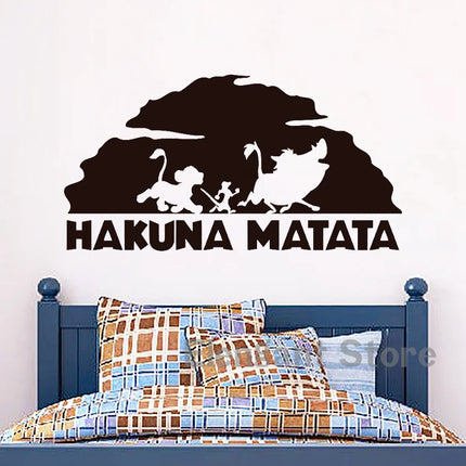 Lion King Hakuna Matata Vinyl Art Decals Car Window Laptop Decoration, Pumba Simba Nala Wall Sticker Kids Room Wall Decor