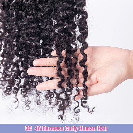 13x6 HD Lace Frontal Closure 3C 4A Burmese Curly Human Hair 2x6 4x4 5x5 6x6 Lace Closure Frontal Lace Only 13x4 Lace Frontal