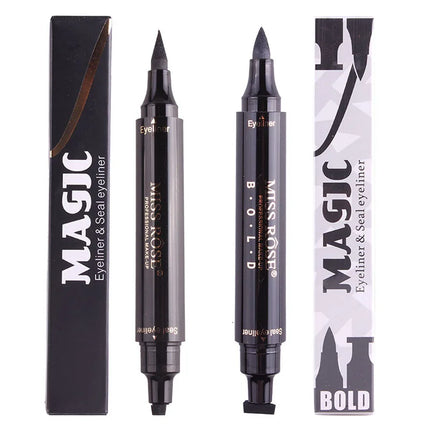 Long-lasting Eye Liner Pencil for Eye Makeup,Waterproof Double-Sided Liquid Eyeliner Stamp Pen Set for Beginners