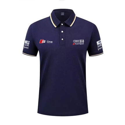 2026 Summer Trend Audi Printed Custom Car Modified Polo Shirt Men's Cotton Sleeveless T-Shirt Carro Personalizado Camisa Polo Ma