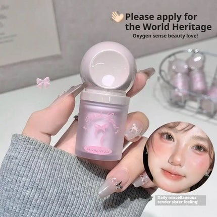 Liquid Blush Misty Lightweight Large Sponge Brush Head For Lips Cheeks Natural Korean Makeup Matte Long Lasting Low Saturation