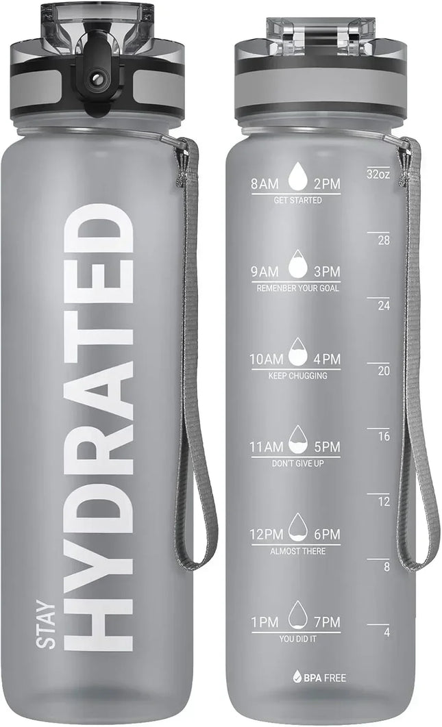 32oz Water Bottle Motivational Sport Water Bottle Leakproof Drinking Bottles Outdoor Sports Travel Kettle Drinking Water Bottle