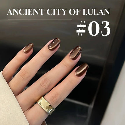12ml 1-21pcs 2026 New Brown Gold Glass Bead Cat Eye Gel Nail Polish Black Red Magnet Cat Eye Gel Polish Gold Nails Nail Art
