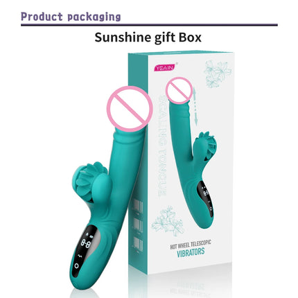 Silicone Rotating Telescopic Warming Vibrator for Couples Foreplay Sex, Clit Stimulation G-Spot Vibration Adult Toys for Women
