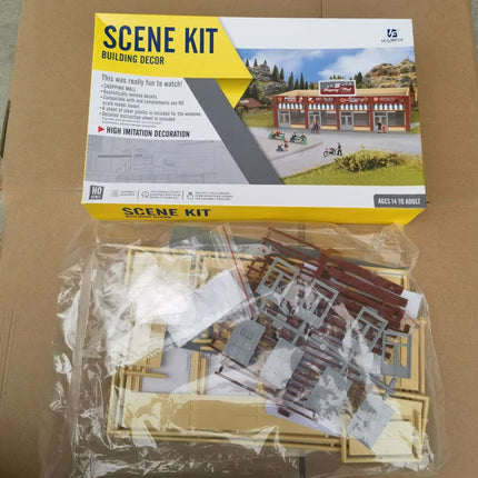 1Set Ho Scale Model Shopping Mall Model Supermarket Sand Table Buliding Material Scale Kit 1:87 Model Train Railroad Layout