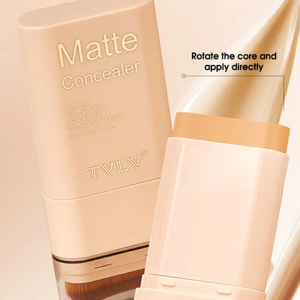 15g 2-in-1 foundation eraser double-ended concealer stick with brush head waterproof, natural makeup, long-lasting cream texture