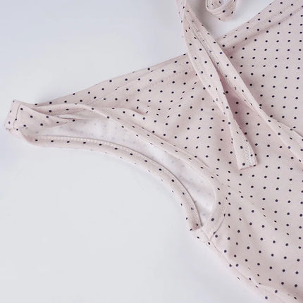 Sweet Polka Dot Prints T-Shirts Fashion Women Cute Design One-Shoulder Summer Tops Casual Korean Office Lady Commute Slim Tees