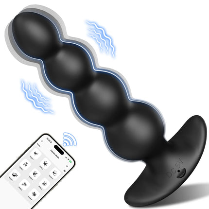 Thrusting Anal Beads Butt Plug Vibrator Male Prostate Massager Telescopic Vibrating Anal Plug Stimulator Sex Toys for Women Men
