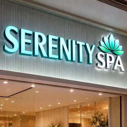 Custom Large 3D Letter Business Illuminated Sign Metal Backlit Signage LED for Store Company Signage Metal Neon LED Sign Outdoor