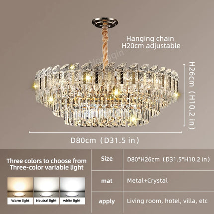 Crystal Hanging Lamps for Living Room Chandelier for Dining Room French Large Nordic Bedroom HQ Ceilling Light Pendant Lamp