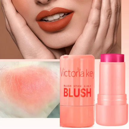 4pcs Original Jelly Blush Stick Milk Makeup Lasting Brightens Facial Cheek Stick Moisturizing Flash Lip Gloss Lip Gloss Face