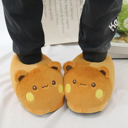 New Panda Bubu And Yier Plush Slippers Cartoon Panda Indoor Couple'S Warm Cotton Slippers Autumn And Winter Gift