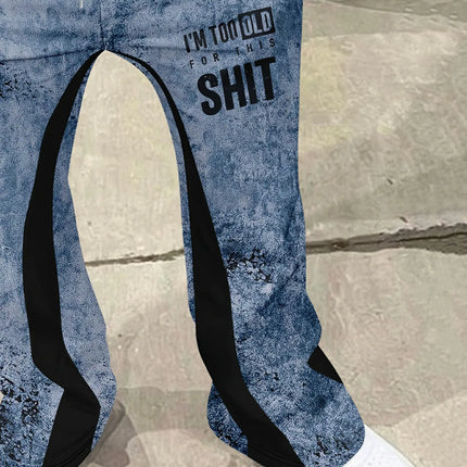 Y2k Flared Pants Men Loose 3D Casual Sweatpant Mid Waist Sporty Female Clothe Streetwear Hip Hop Vintage Artistic Graffiti Pants