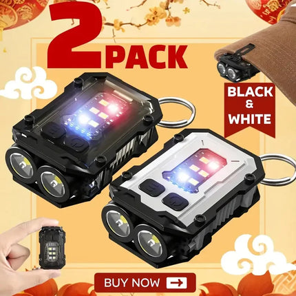 Mini COB Keychain Flashlight,Clip-On Rechargeable EDC Torch Compact Kids' Gift Pocket Light for Hiking Camping Fishing Emergency