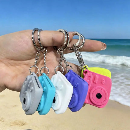 Portable Mini Camera Keychain Metal Key Ring Lightweight 3D Print Camera Pendant Decorative Multipurpose Bag Hanging Ornament