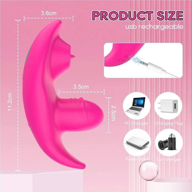 Waterproof Wearable Female Suction Licking Vibrator Dual G-Spot Stimulation Silicone Toy with App Control Adult Toys