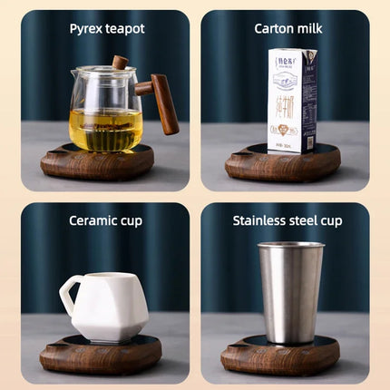 200W Cup Heater Coffee Mug Warmer 100°C Hot Tea Maker Warmer Coaster Heating Pad Hot Plate 5 Gear Cup Heater For Coffee Milk Tea