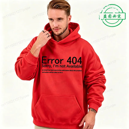404 Error Coding Men Hoodies Geek Programmer Graphic Tracksuits Autumn Winter Man Sportwear Geek Sweatshirts Tops Gifts