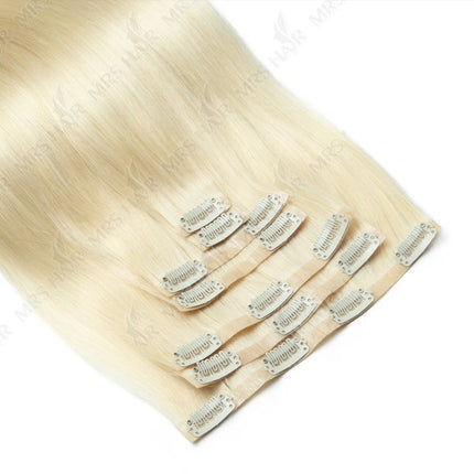 Invisible Clip In Hair Extension Injected PU Tape Weft Clip in Human Hair Extension 7Pcs/set 12-24inch 100G 120G Clip On Hair