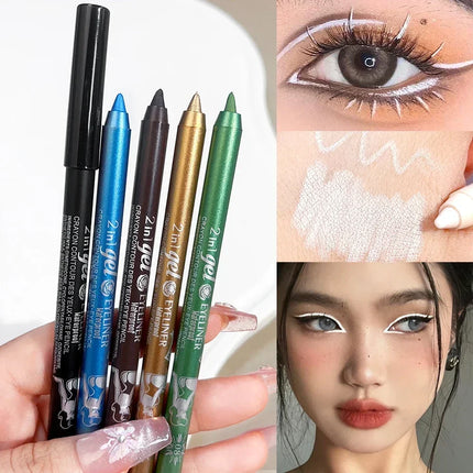 7 Colors Colorful Glitter Gold Eyeliner Pen Lasting No Fade Color Women Not Blooming Matte Eye Liner Gel Pen Makeup Cosmetics