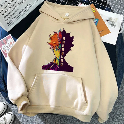 90s Japanese Anime Haikyuu Hoodies Women Funny Karasuno Fly High Graphic Streetwear  Fashion Male Sweatshirts Unisex Harajuku