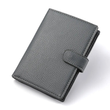 Men's And Women's PU Leather Wallet Travel Passport Wallet Multi Card Slot Credit Card Holder Wallet Travel Accessories