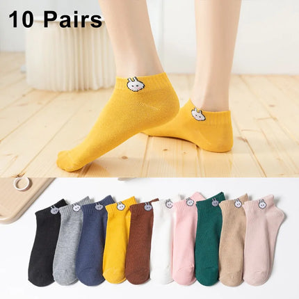 10/20/30 Pairs Women Low Tube Socks Set Cute Bear Pattern Fashion Breathable For Female Casual Style Comfortable Socks