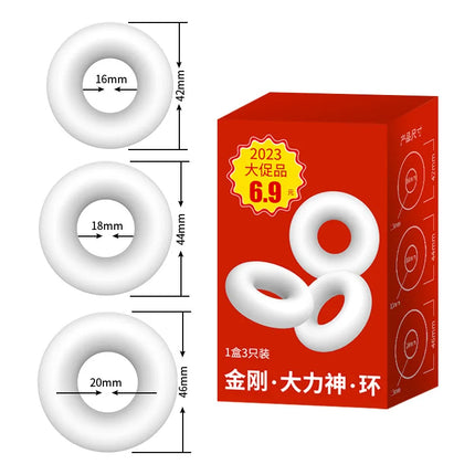 3pcs Delayed Penis Rings Adult Sex Toys Long Lasting Scrotum Bind Cock Ring Male Erotic Products TPE Semen Lock Rings Sex Shop