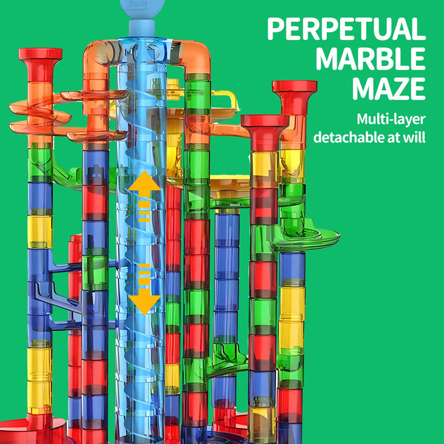 Glowing Marble Run for Kids Motorized Elevator Marble Maze Toy with Glow in The Dark Marbles Pcs Set Building Blocks for Boys Girls Best Birthday Gifts for Kids