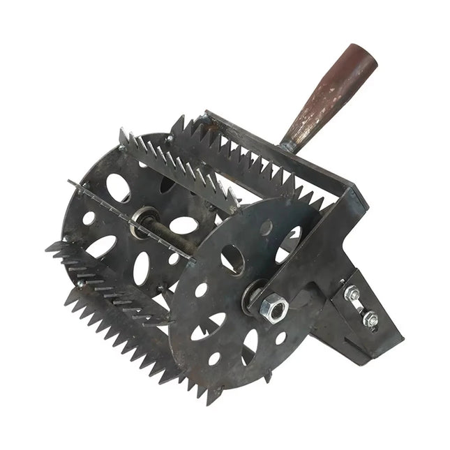 Hand Push Hoe Wheeled Weeding Manganese Steel Weed Machine Saw Tooth Agricultural Loosening Weeder No Handle