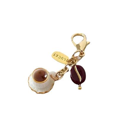 1PC Creative Unique Doughnut Bread Coffee Phone Charm Strap Pendant Lanyard Simulated Food Toys Keychain Bag Accessories Gift