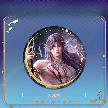 Game Love and Deepspace Sea God Rafayel Acrylic Stand Model Beaded Flowing Sand Keychain Double Flash Badge Brooch Colored Paper