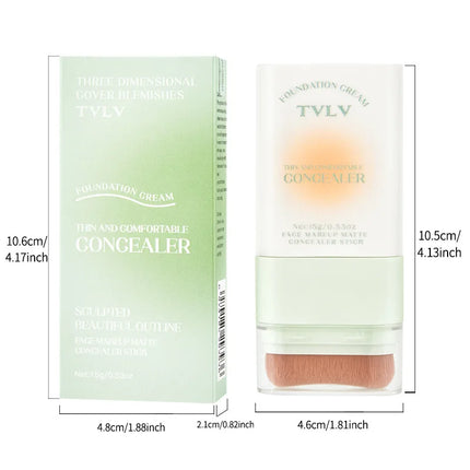 Contour and Concealer Dual-Head Foundation Cream, Moisturizing and Non-tarnishing, Non-caking Foundation Lotion