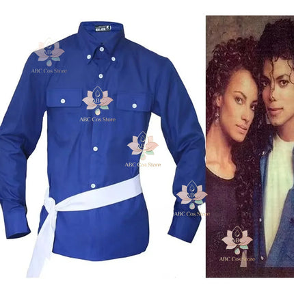 Michael Jackson the Way You Make Me Feel Blue Shirt Proformance Collection Show