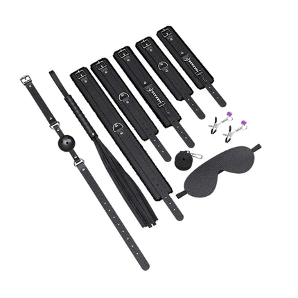 BDSM Adult Sex Toy Kits Sets for Women Bondage Mask Set Feather Handcuffs Ankle Cuff Restraints for Couple Sexual Game
