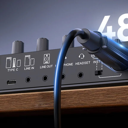 Oneodio Gaming Audio Mixer With XLR Microphone Interface 48V Phantom RGB Sound Card for Podcast/Live Streaming/PC Voice Changer