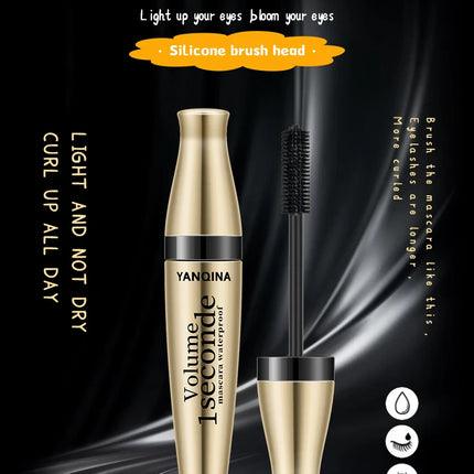 3D Waterproof Curling Mascara Liquid Fiber Black Eyelashes Brush Long Lasting Natural Eye Makeup Extension Fixed shape