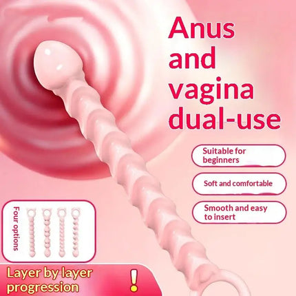 Adult Sex Couple Sexy Anal Dildo Toys New Beads Soft Anal Plug Anus Toys Big Balls Silicone G-Spot Stimulating Butt Plugs