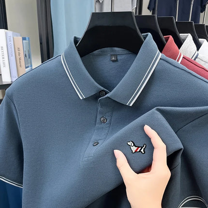100% pure cotton Men's Polo T-shirt New Style Summer Cozy Skin-friendly Luxury high-end Commuting Short Sleeve Custom embroidery