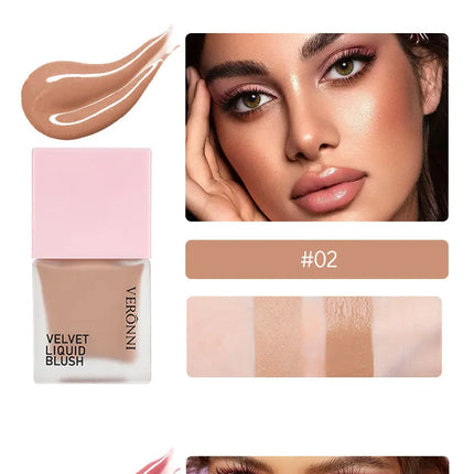 4 Color Liquid Blush 5ml Long-Lasting & Blendable Vegan Cheek TintNatural Flush to Bold Glow | Dewy & Matte Finish Face Makeup