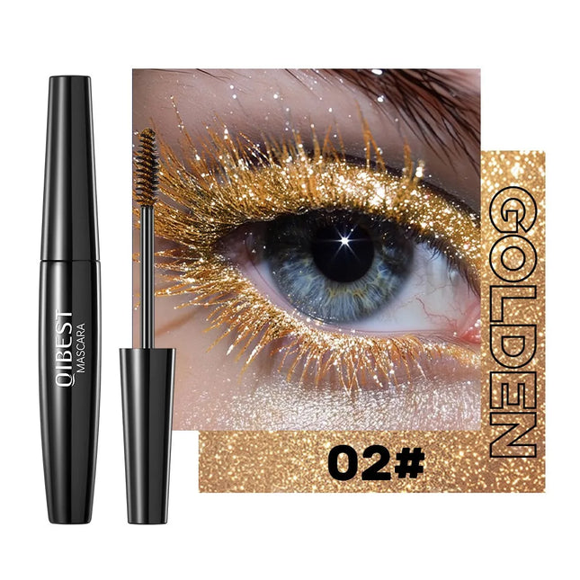 5 Colors Sparkling Mascara Gold Diamond Glitter Pearlescent Waterproof Fast Dry Eyelash Curl Extension Colorful Mascara Makeup