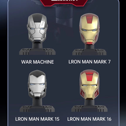Original Iron Man Helmet Mask 9 Styles War Machine MK16 MK42 MK85 Tony Stark DIY Toys Model Action Figure Assembled Gift
