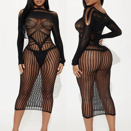 Sleepwear sexy lingerie Babydoll Mesh Intimate Catsuit wedding night nightgown adult bodysuit tube top dress Sexy long dress