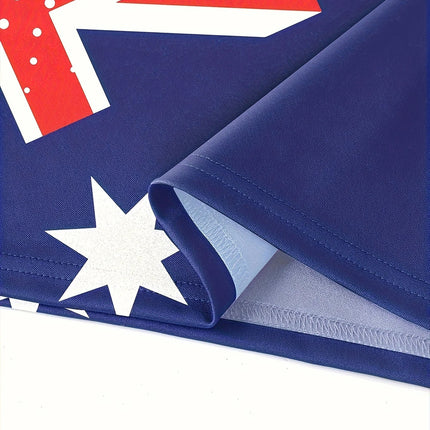 Australian Flag Kangaroo Print Men's Casual and Comfortable Short-Sleeved Polo Shirt
