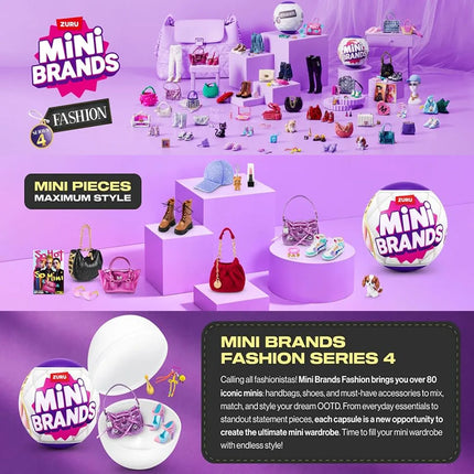 ZURU Mini Brands Surprise Blind Ball Collectibles Series 3 4 Fashion Mystery Capsule 5 Surprise  toys Blind Box Bag Shoes Ball