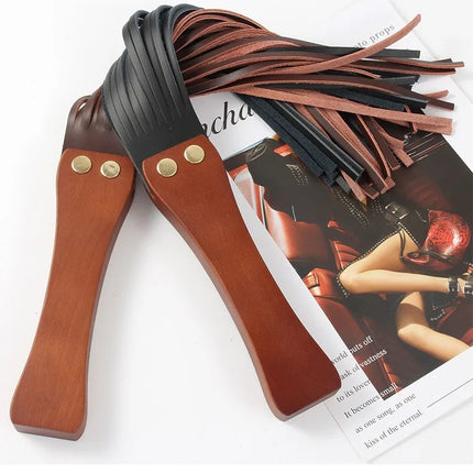 BDSM Genuine Leather Fetish Whip Flirting   Spanking Slave Horse Whip Erotic Role Play  Flogger Teasing Sex Toys for Couple